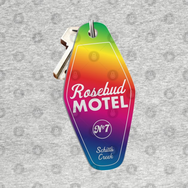 Schitt's Creek Rosebud Motel Key Tag for Room 7, Retro design in Rainbow by YourGoods